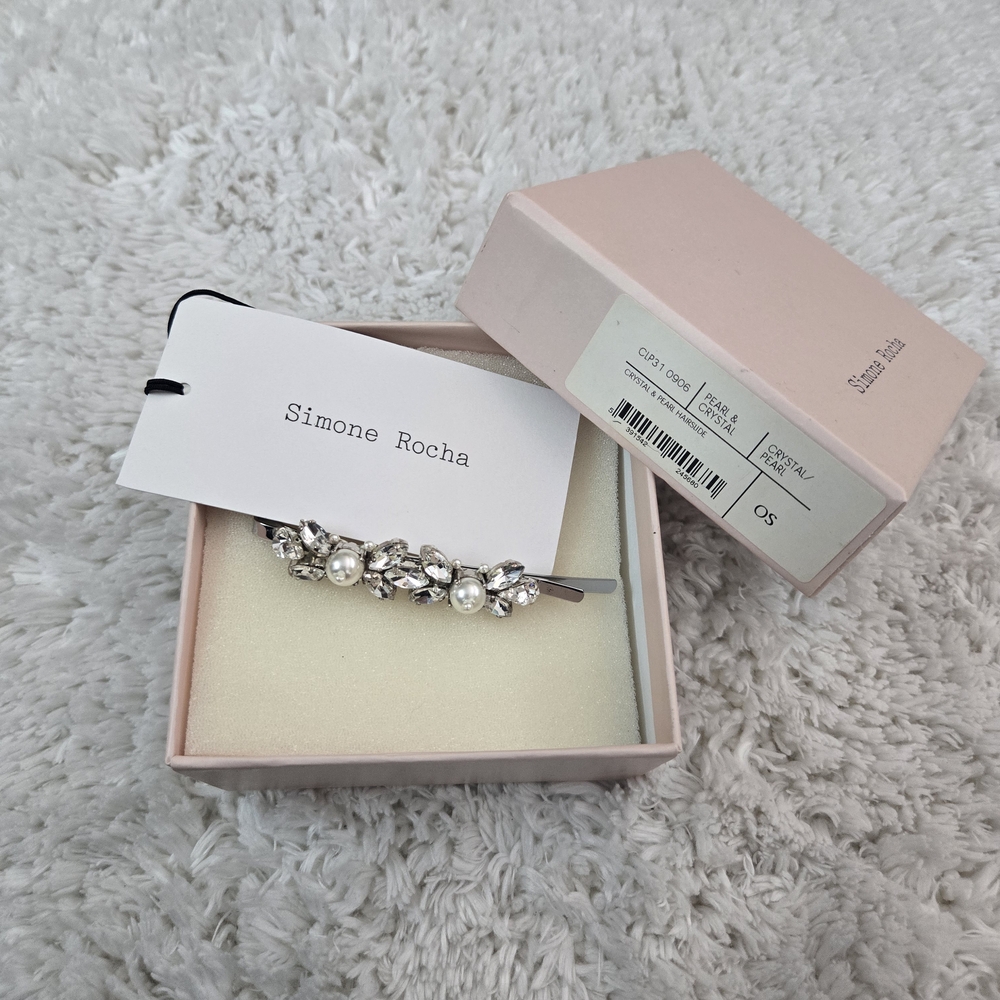 Simone Rocha Silver and Pearl Hair Clip